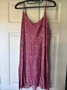 Pink Floral Spaghetti Strap Sundress